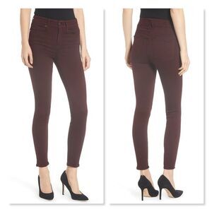 Good American Good Legs High Waist Ankle Skinny size 2 (26") in Burgundy